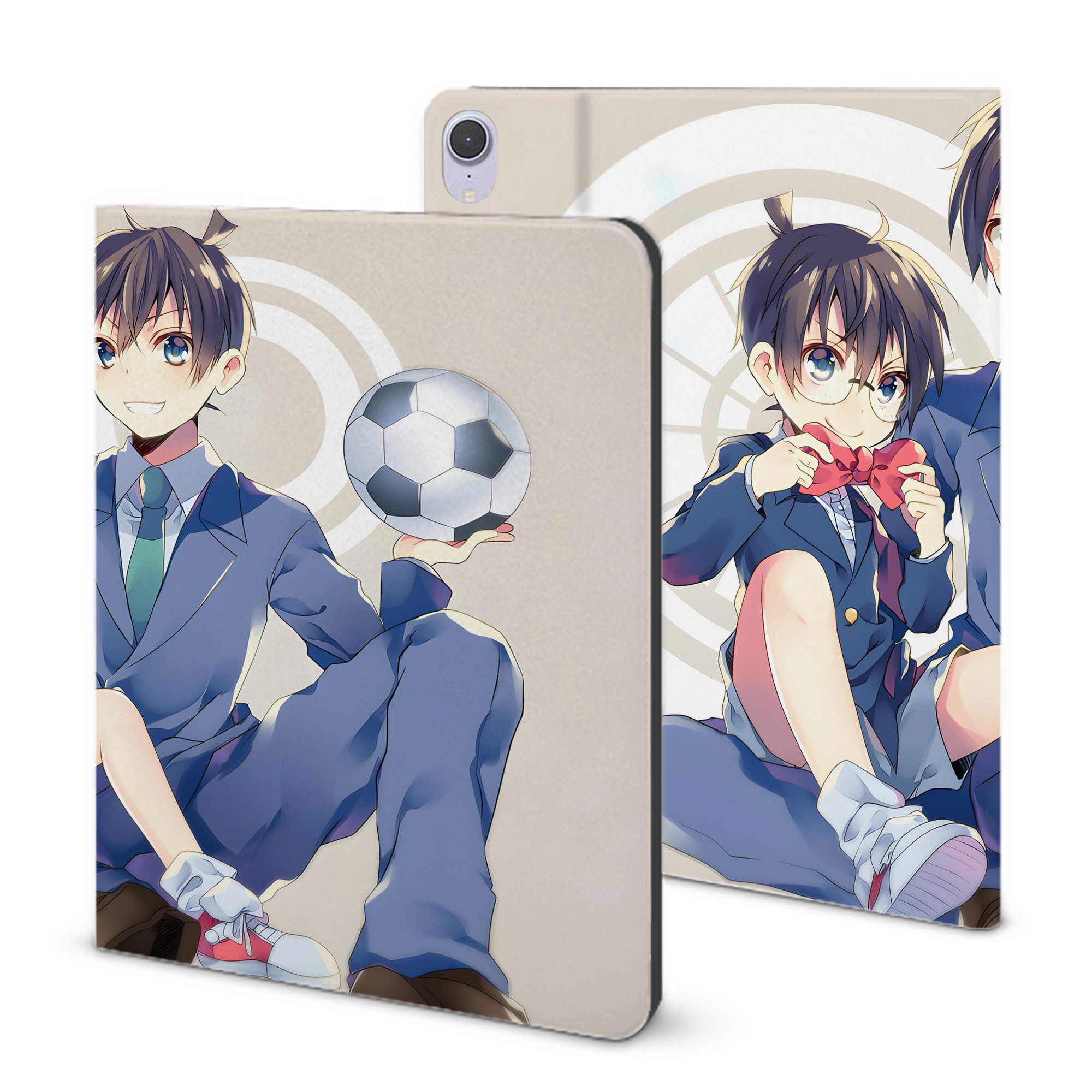 （画像用） 名探偵コナン Detective Conan IPad ケース ブック型 PUレザー TPU 耐衝撃 軽量 薄型 ペン収納なし 全面保護 IPad 各モデル対応